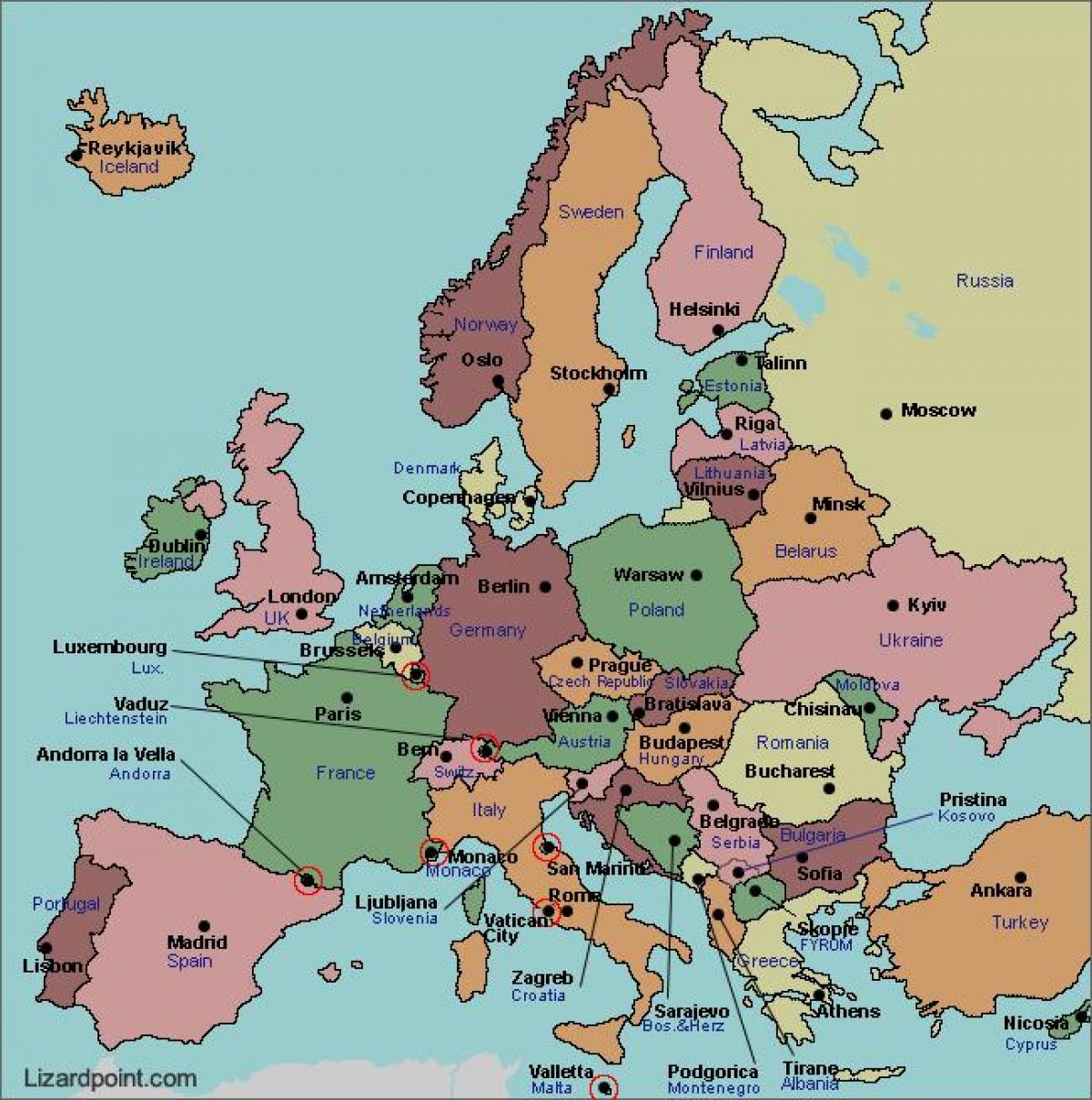 La carte de bucarest europe