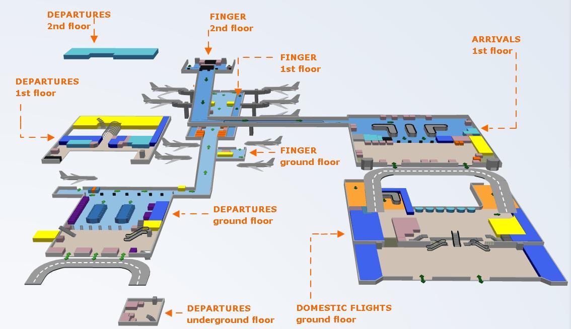 carte de l'aéroport otp