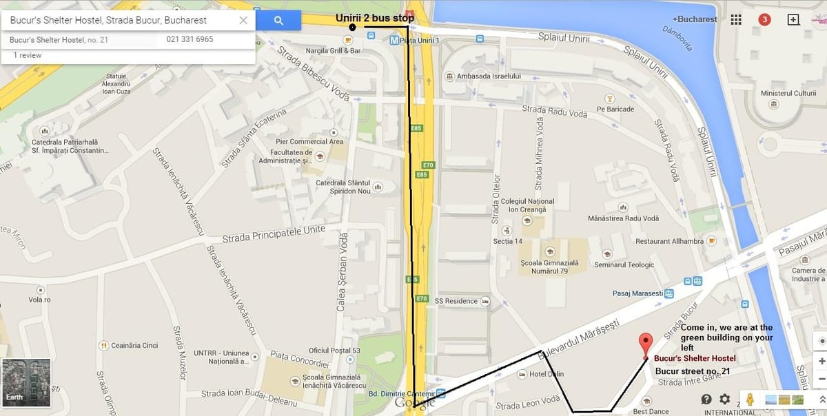 La carte de l'auberge de bucuresti