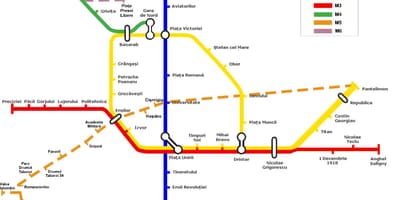Plan du métro de bucarest, roumanie