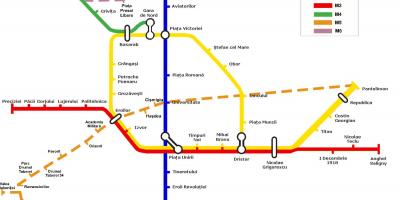 Plan du métro de bucarest, roumanie